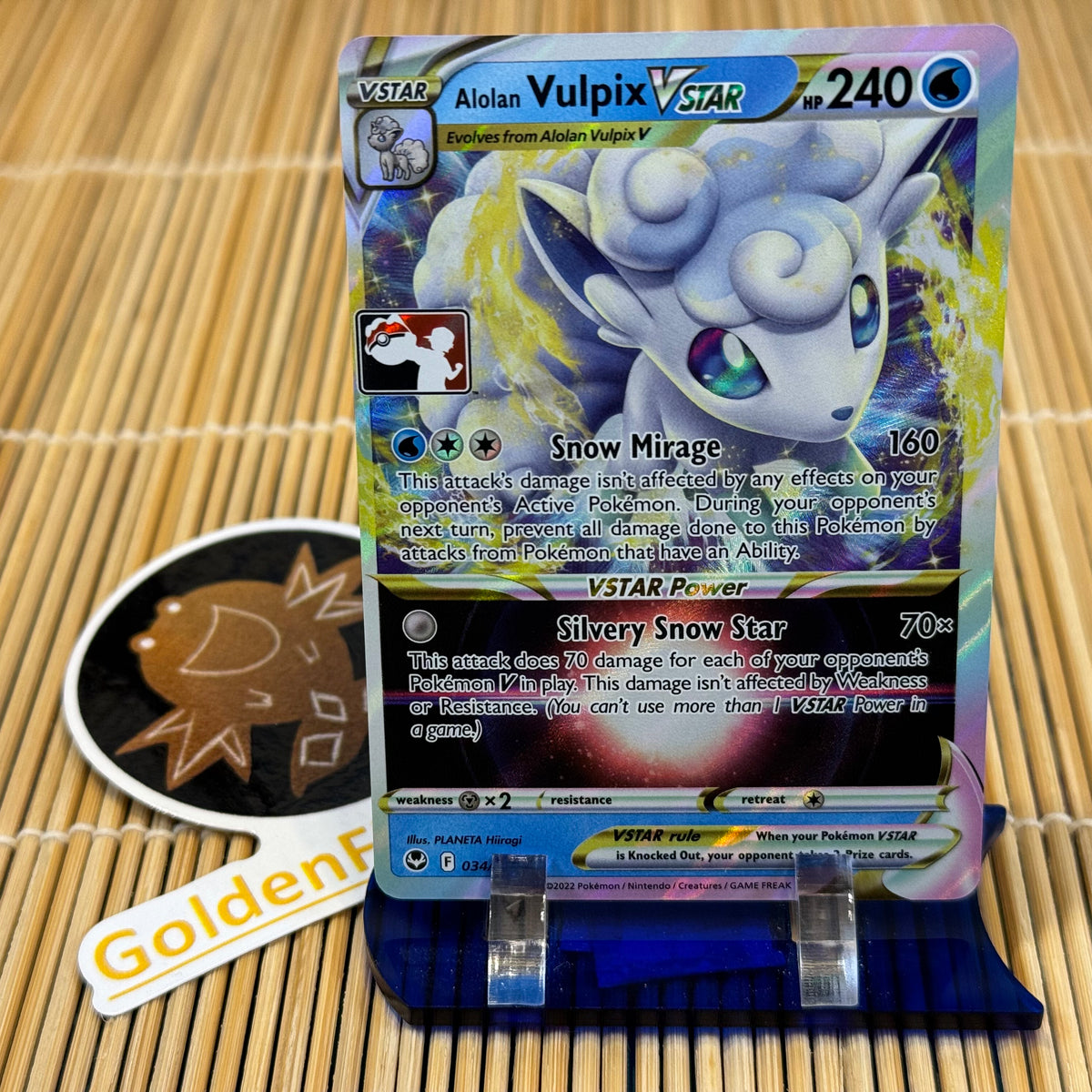 Alolan Vulpix Vstar (034/195) (Pokemon League Stamp) – GoldenFishGames