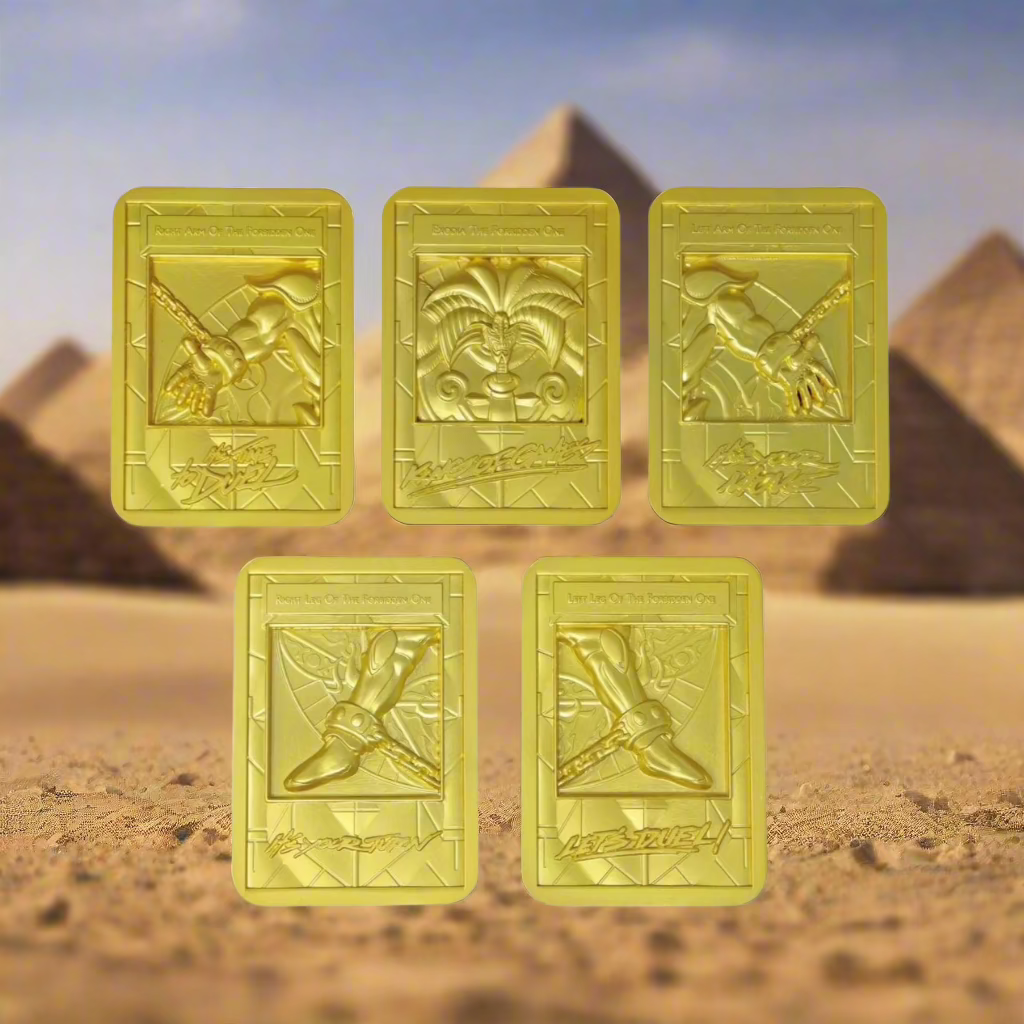 Yu-Gi-Oh Exodia The Forbidden One 24 Karat Gold Plated ingot Set