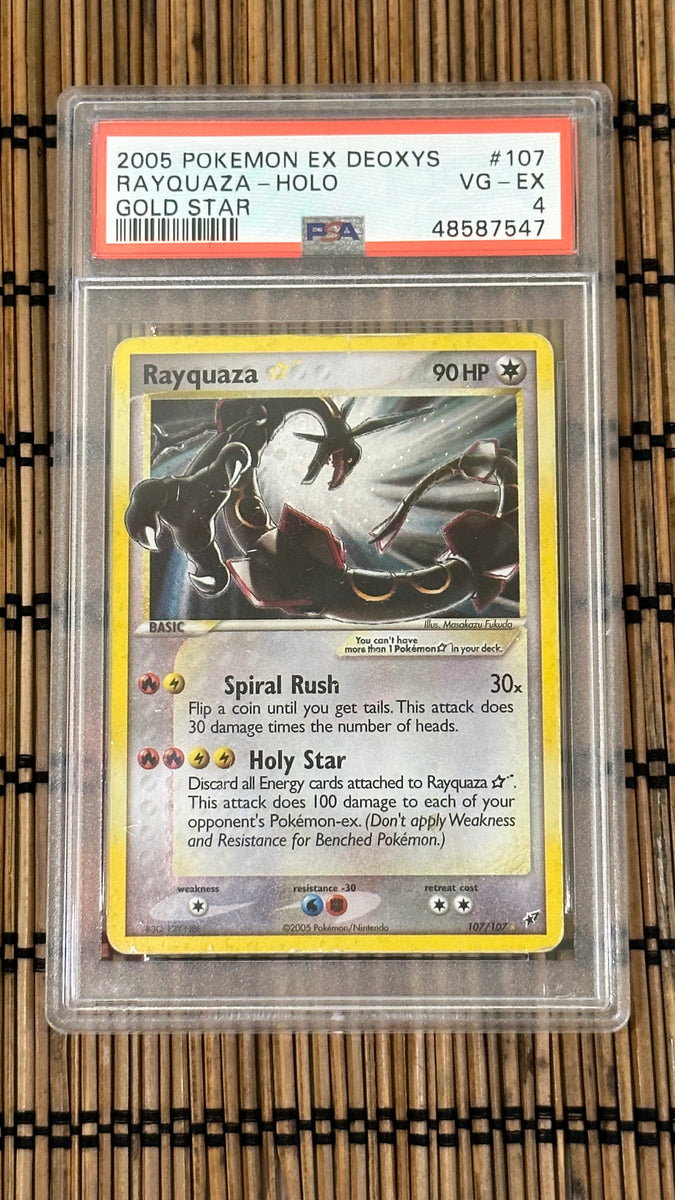 4 star pokemon card Rayquaza Star 107/107 (PSA 4) – GoldenFishGames