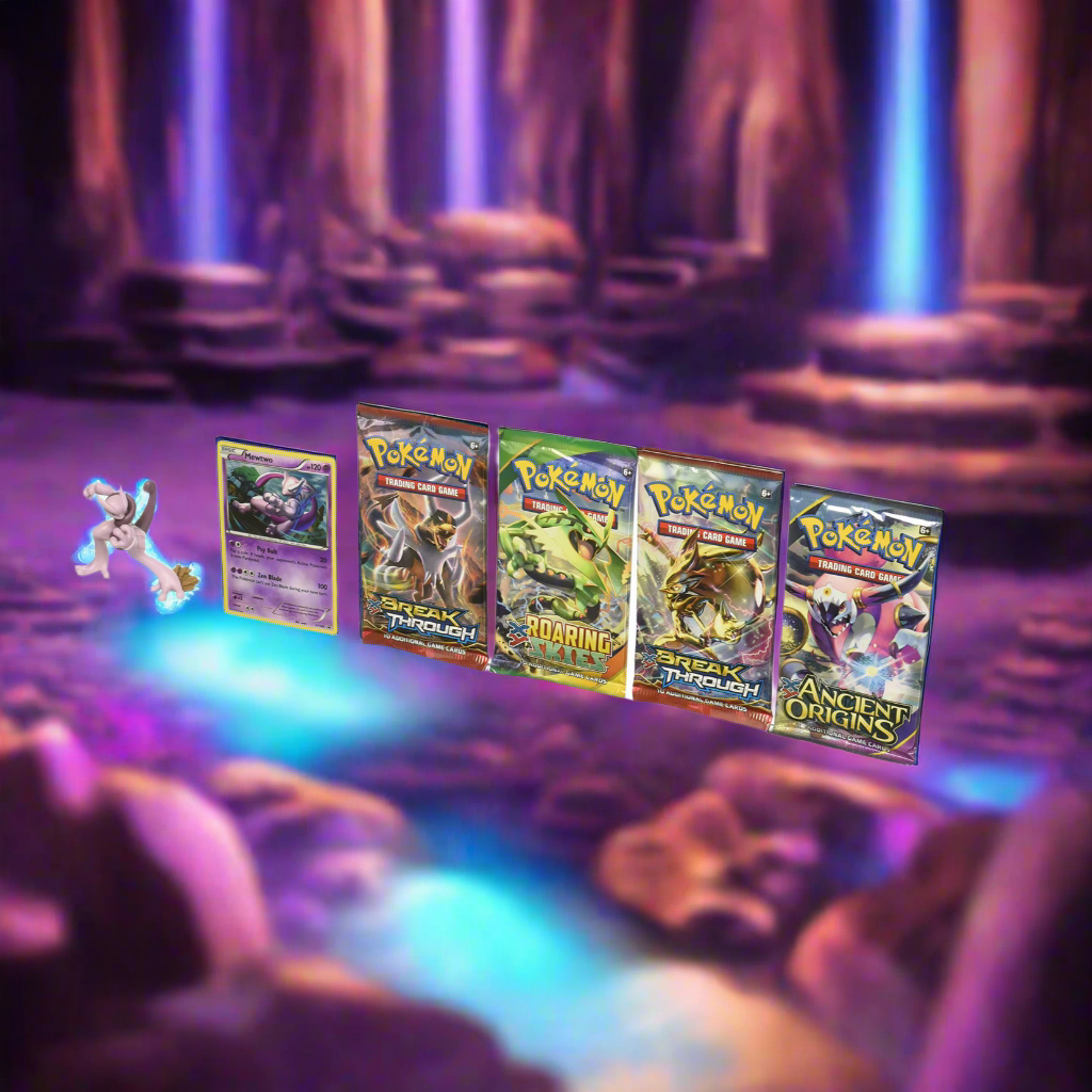dawn of the z legends booster box Pokémon TCG: Mega Mewtwo X and Mega Mewtwo Y Playmat – Origin Collectibles  LLC main image 0