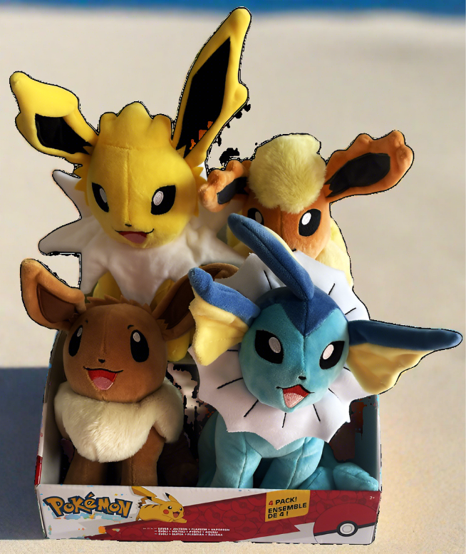 Pokemon Battle Plush Multipack Eevee Jolteon Flareon Vaporeon GoldenFishGames