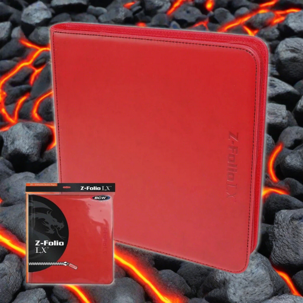 zfolio card binder Binder (BCW Z-Folio, 12 Pocket LX, Red) – GoldenFishGames