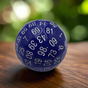Dice Set (1 Pcs. Mega Acrylic - Blue with White Numbers D100)