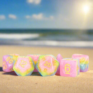 Dice Set (7 Pcs. Resin - Pastel Fairy Rainbow)