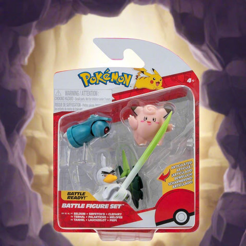 Pokémon: Battle Figure 3-Pack! (Beldum, Sirfetch’d and Clefairy)