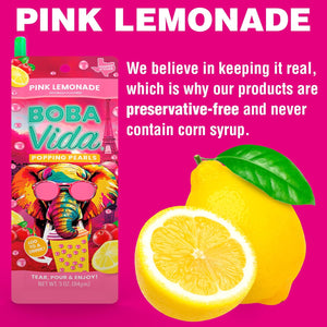 Popping Boba (Pink Lemonade) (With Straw)
