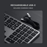 Satechi - Slim X3 Bluetooth Blacklit Keyboard with Numberpad