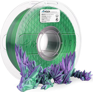 Amolen: PLA Shiny Silk Gradient 1.75mm, 1KG/2.2LB (Purple/Green)