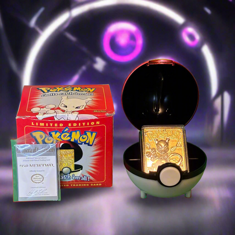 Vintage Pokémon Mewtwo 23K Gold-Plated Card – Burger King Promo (1999) (Red Box)