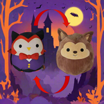 Squishmallow (12' Flip-A-Mallow Wade the Werewolf and Quill the Vampire)