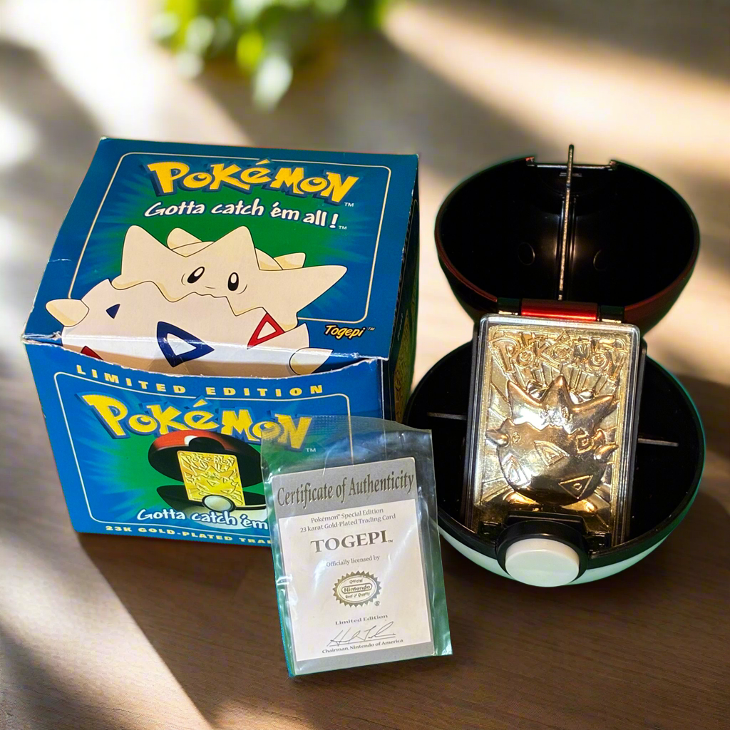 gold pokemon cards burger king Vintage Pokémon Togepi 23K Gold-Plated Card – Burger King Promo (1999) – GoldenFishGames