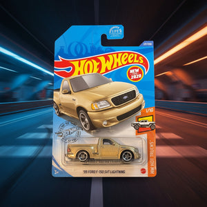 Hot Wheels (1999 Ford F-150 SVT Lightning - Hot Wheels Trucks 1/10) (Gold)
