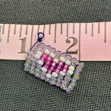 Glass Bead Pink Gem Charm
