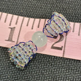 Glass Bead Clear Blue Bow Charm