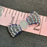 Glass Bead Silver Blue Bow Charm
