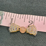 Glass Bead Clear Gold Bow Charm