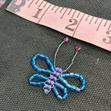 Glass Bead Blue Pink Butterfly Charm
