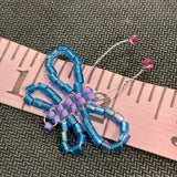 Glass Bead Blue Pink Butterfly Charm