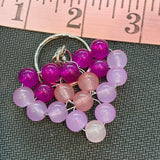 Glass Bead Pink Purple Keychain