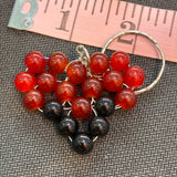 Glass Bead Red Yellow White Keychain
