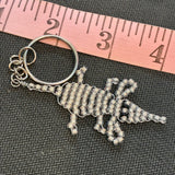 Glass Bead Silver Mouse Keychain