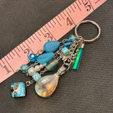 Turquoise Mixed Bead Shell Keychain