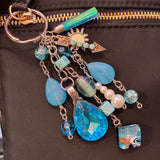 Turquoise Mixed Bead Shell Keychain