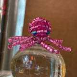 Glass Bead Pink Octopus Charm