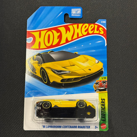 Hot Wheels (2016 Lamborghini Centenario Roadster 2/250 - Exoticars 1/10) (Yellow)