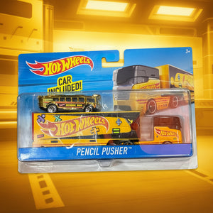 Hot Wheels (Pencil Pusher - Super Rigs) (Functional Pencil Sharpener) (Yellow/Gold)