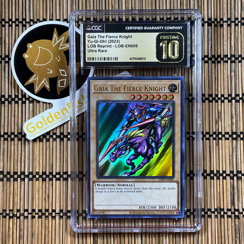 Gaia The Fierce Knight (LOB-EN006), LOB 2023 (CGC 10 Gold Pristine)