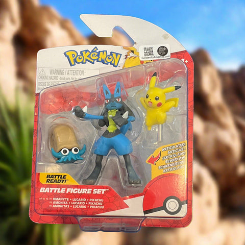 Pokémon: Battle Figure 3-Pack! (Omanyte, Lucario and Pikachu)