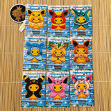 Card Database - Attacks 2 - 9 Card Pikachu Cosplay Eevee Poncho Art Card Set