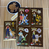 Gold Holographic Sticker Card - Orange League Crew (Danny, Cissy, Rudy, Luana, Drake) 5 Card Set