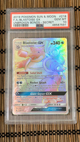 blastoise gx pokemon card value Blastoise GX (218/214) (PSA 10 Gem Mint) – GoldenFishGames