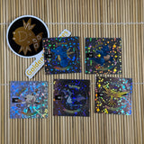 2001 Pokemon Slammer Sticker Set (Mankey #56, Rhydon #112, Seadra #117, Aerodactyl #142, Zapdos #145)