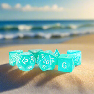 Dice Set (7 Pcs. Stardust Resin - Turquoise)