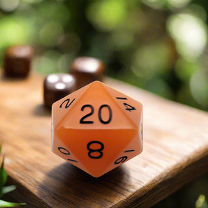 Dice Set (D20 Mega Acrylic 35mm - Orange) (Glow in the Dark)