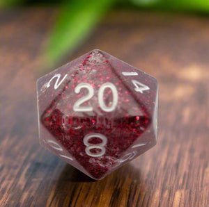 Dice Set (D20 Mega Acrylic 35mm - Ethereal Light Purple/Pink)