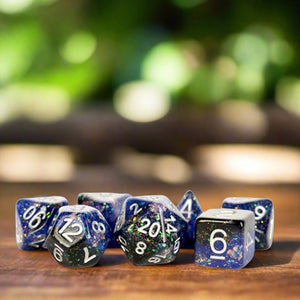 Dice Set (7 Pcs. Eternal Resin - Blue/Black)