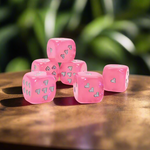 Dice Set (2 Pcs. Heart Borealies Pink/Silver)