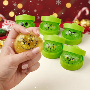 Glitter Christmas Grinch Mystery Squishy Dumpling Stress Relief Squishy Toy