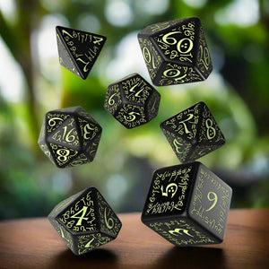 Dice Set (7 Pcs. Elvish Dice Set) (Glow in the Dark)