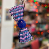 Glass Bead Blue Pink Bow Charm