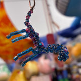 Glass Bead Blue Pink Dinosaur Charm