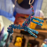 Glass Bead Blue Pink Dinosaur Charm