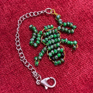 Glass Bead Green Frog Charm