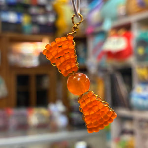 Glass Bead Orange Bow Charm