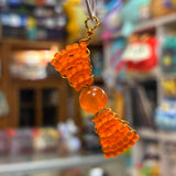 Glass Bead Orange Bow Charm