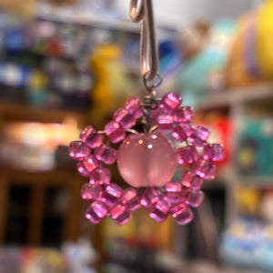 Glass Bead Pink Bow Charm
